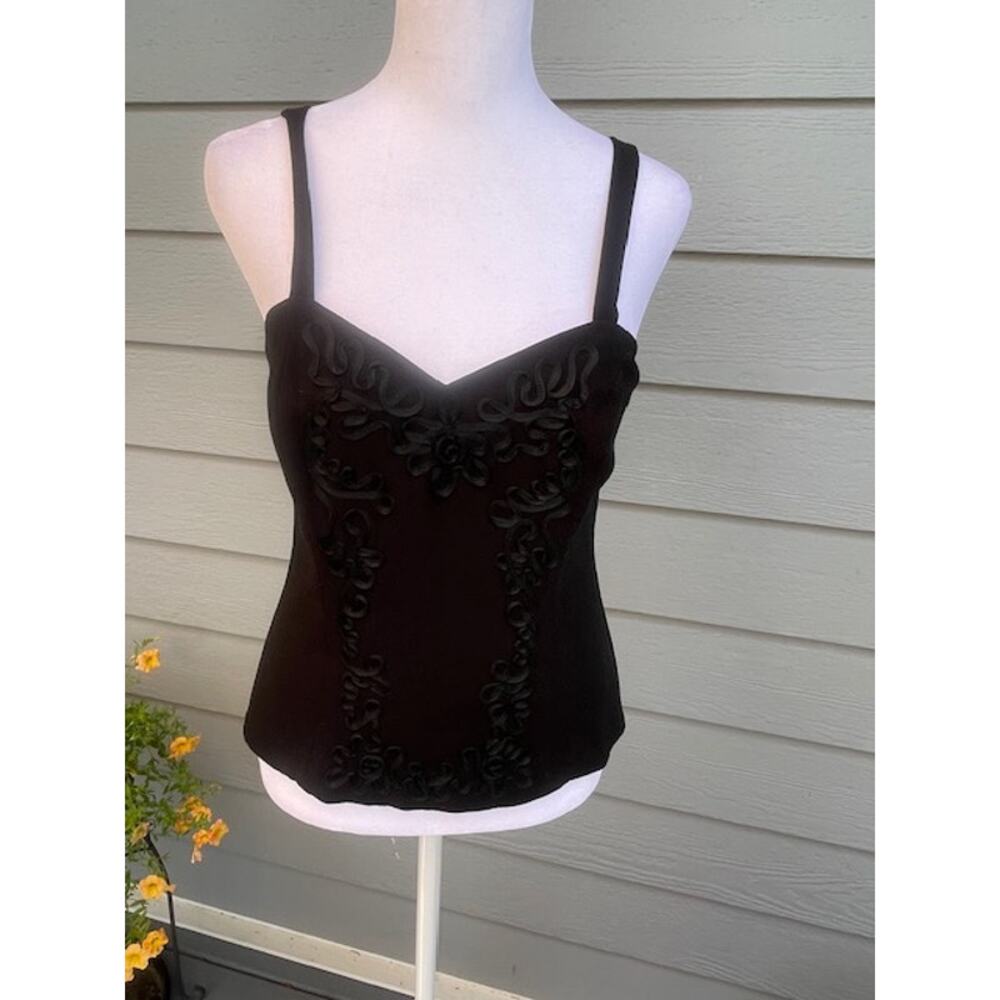 Blacky Dress Size Medium Bustier Corset Style Top with Straps Black